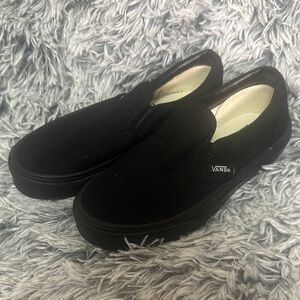 Vans Black Slip-On Platform Sneakers